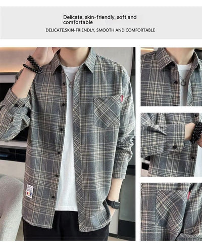 Camisa Casual Cuadros Estilo Hong Kong para Jóvenes - Image 51