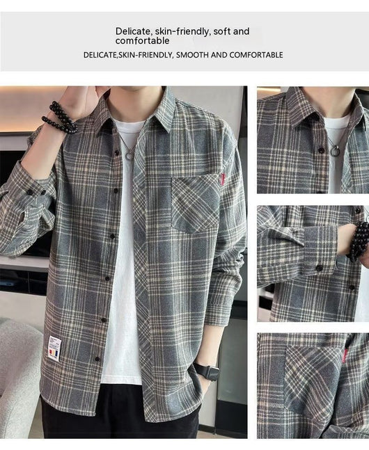 Camisa Casual Cuadros Estilo Hong Kong para Jóvenes - Image 51