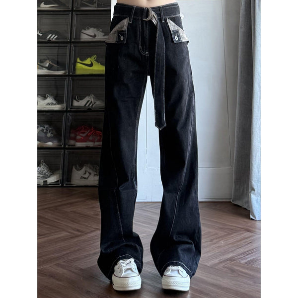 Jeans Hombre Corte Recto Americano Fit Suelto Efecto Adelgazante