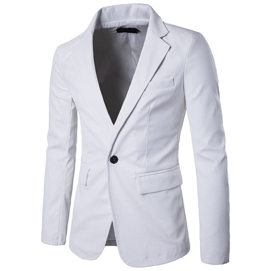 Blazer Ejecutivo de Cuero PU con Botón Simple