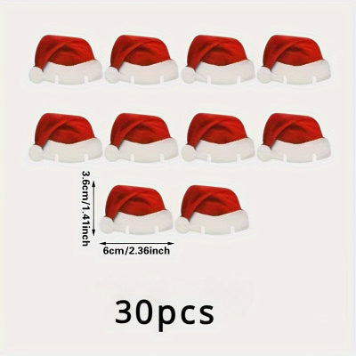 Set de 10 Gorros Navideños Rojos para Copas - Decoración de Mesa Navideña DIY - Image 15