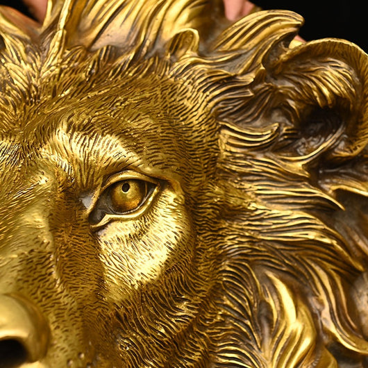 Ornamento Grande de León en Cobre Puro Tallado y Moldeado - Image 10