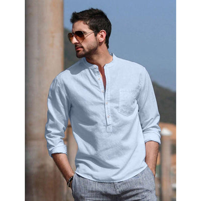 Camisa Casual de Manga Larga Transpirable para Hombre - Image 11