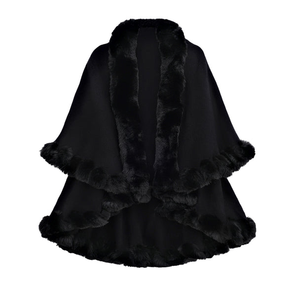 Capa y Chal de Doble Capa con Cuello de Conejo para Otoño e Invierno