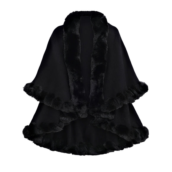 Capa y Chal de Doble Capa con Cuello de Conejo para Otoño e Invierno