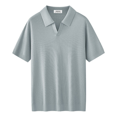 Camisa Manga Corta Cuello Alto para Hombre en Lyocell y Seda - Image 5