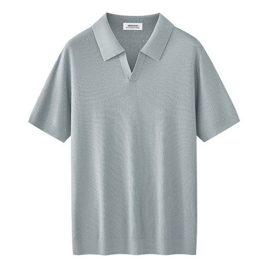 Camisa Manga Corta Cuello Alto para Hombre en Lyocell y Seda - Image 5