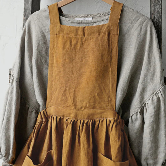 Falda Lino Francesa Diseño Exclusivo con Bolsillos Dobles para Mujer - Image 4
