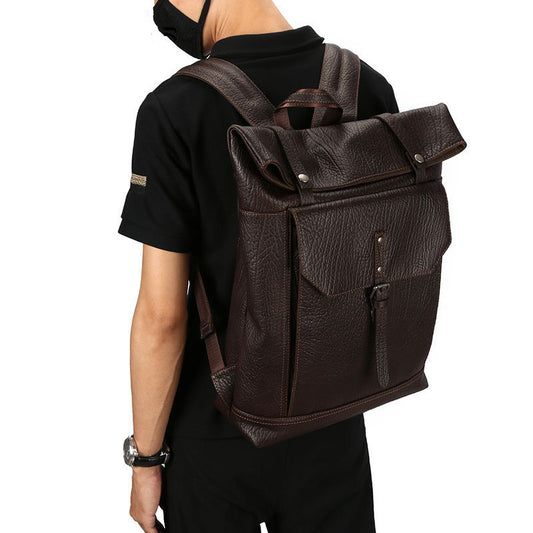Mochila Bandolera de Cuero para Hombre - Gran Capacidad