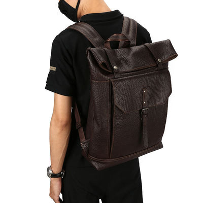 Mochila Bandolera de Cuero para Hombre - Gran Capacidad