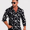 Camisa Casual de Manga Larga con Estampado de Lunares para Hombre