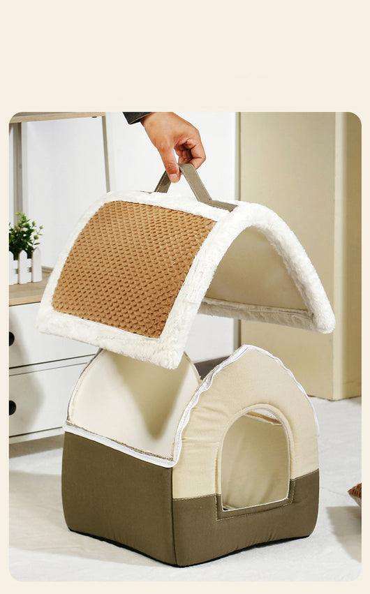 Cama Plegable para Perros y Gatos - Cueva Térmica Acogedora para Mascotas - Image 15