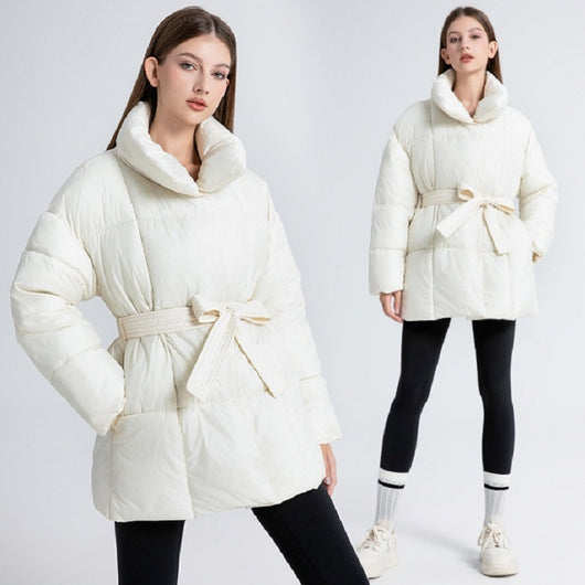 Abrigo Acolchado Talla Grande para Mujer - Chaqueta de Algodón Grueso Largo - Image 3