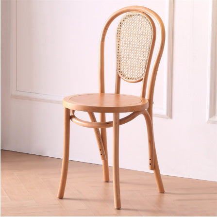 Sillas de Comedor Vintage Francesas de Madera Maciza con Tejido de Ratán - Image 6