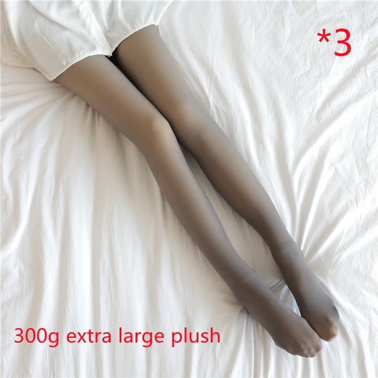 Leggings Térmicos Translúcidos Talla Grande con Forro Polar - Pantimedias Cálidas para Invierno - Image 4