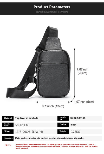 Bolsa de Pecho Crossbody de Cuero Genuino para Hombre - Funcional y Versátil - Image 7