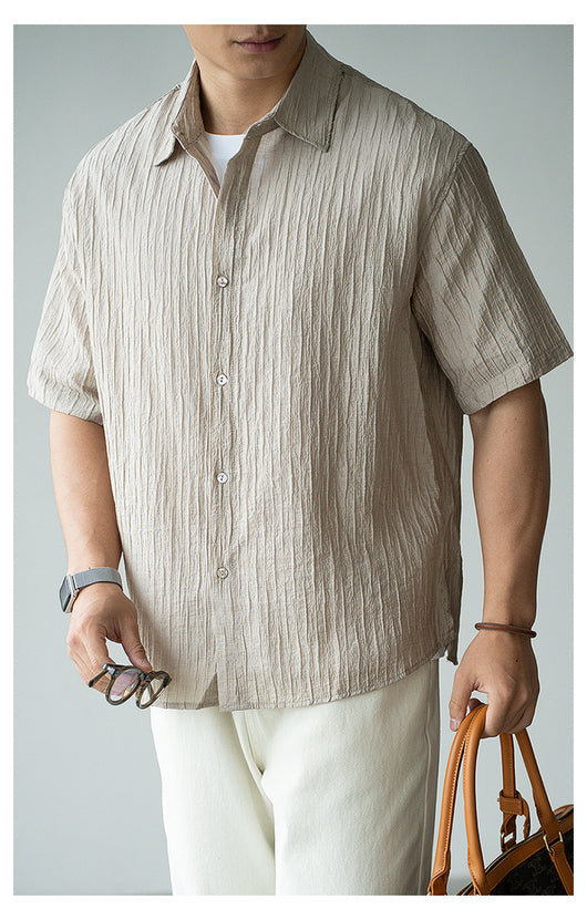 Camisa de Negocios Manga Corta para Hombre con Cuello Clásico - Image 12