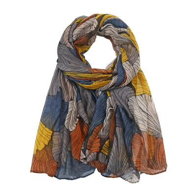 Bufanda Talma de Algodón y Lino con Estampado Bali para Mujer - Image 10