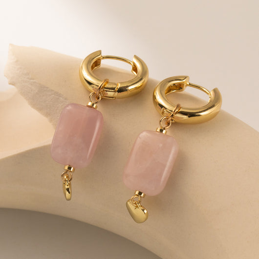 Aretes de Corazón en Piedra Natural - Diseño Personalizado para Mujer - Image 4