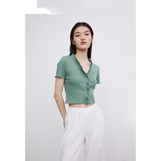Blusa Suelta de Encaje para Mujer - Manga Corta Ligera y Fresca - Image 9