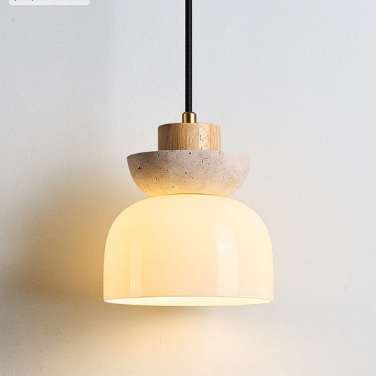 Lámpara de Mesita Estilo Japonés Minimalista en Madera Natural