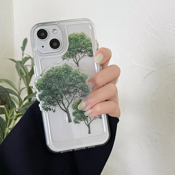 Funda Transparente Árbol Verde para Celular - Protección con Estilo Personalizado