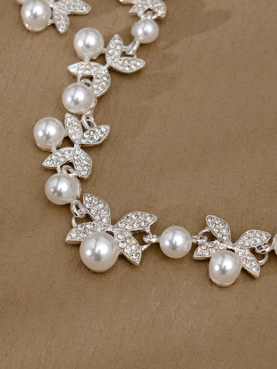 Conjunto de Aretes y Collar con Perlas y Cristales para Mujer - Image 43