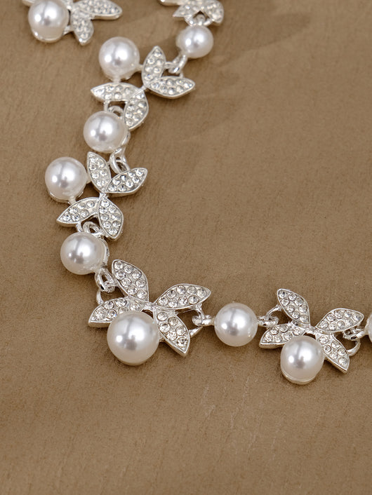 Conjunto de Aretes y Collar con Perlas y Cristales para Mujer - Image 43