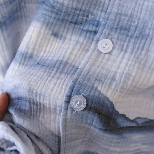 Pijama Corto para Hombre en Crepe de Algodón Doble Hilado - Image 32