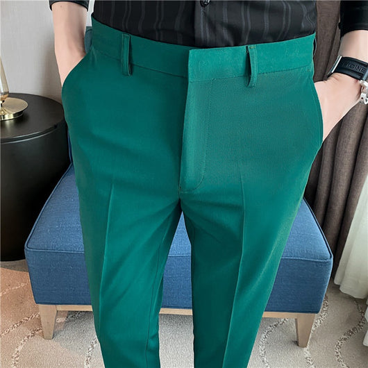 Pantalones de Traje Casual Primavera-Verano con Drapeado y Stretch Cómodo - Image 9