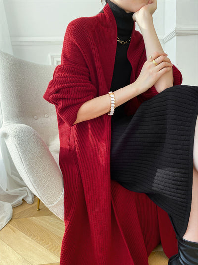 Cardigan Tipo Temperamento Largo Mujer Otoño Invierno - Image 17