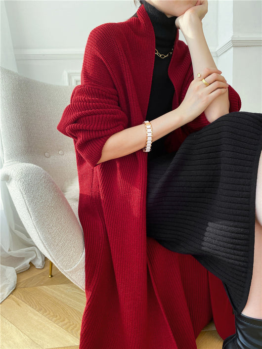 Cardigan Tipo Temperamento Largo Mujer Otoño Invierno - Image 17