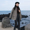 Blazer de Cuadros de Lana para Mujer - Abrigo Corto Cálido Otoño Invierno