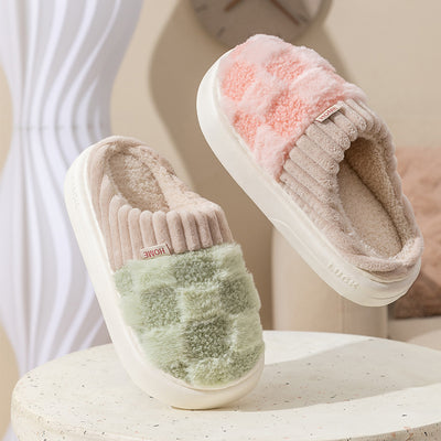Pantuflas de Cuadros Cálidas para Mujer - Zapatillas de Casa Acolchadas con Suela Antideslizante - Image 6