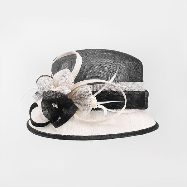 Sombrero de Ala Ancha Elegante con Flores y Fibra Natural para Mujer - Image 6