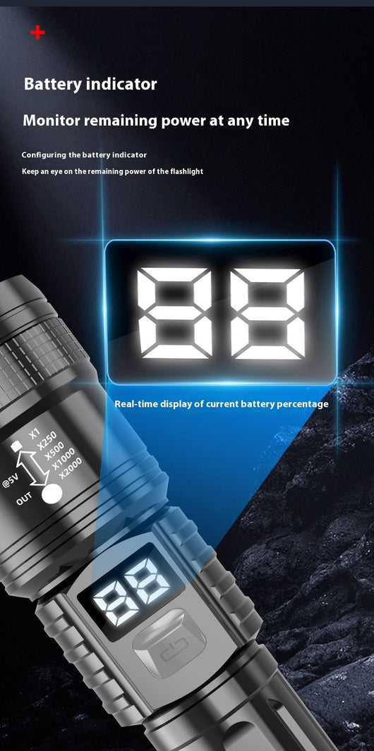 Linterna LED Zoom de Alto Rendimiento con Pantalla Digital - Image 10