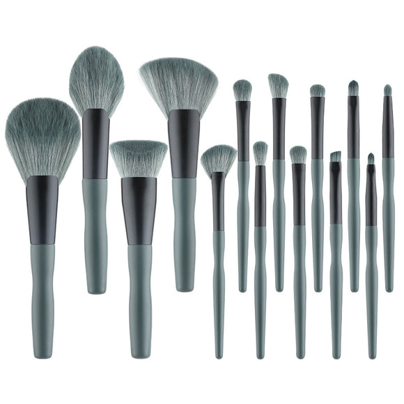 Set de 14 Brochas de Maquillaje Profesional Plátano