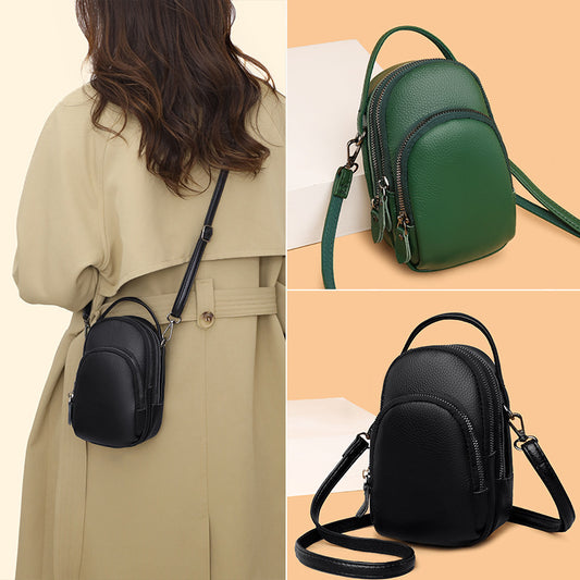 Bolso Bandolera de Cuero Multicapa - Diseño Minimalista y Funcional