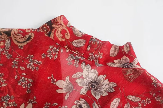 Blusa de Gasa con Hilo Dorado e Insertaciones de Cinta - Image 13