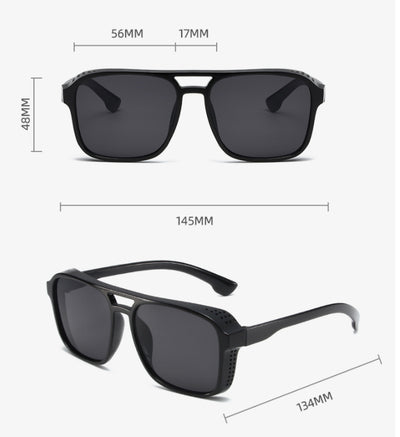 Men's double beam business sunglasses with powder pink frame and gradual tea-colored gradient lenses. - Image 12