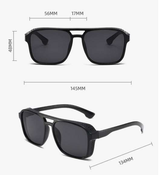 Men's double beam business sunglasses with powder pink frame and gradual tea-colored gradient lenses. - Image 12