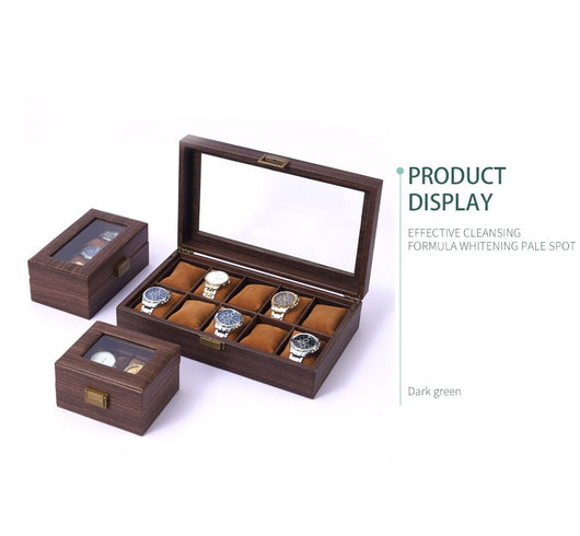 Caja Organizadora de Relojes Retro con Acabado Cuero PU y Diseño Madera - Image 20