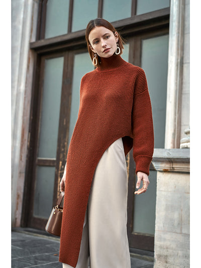 Suéter Pullover de Lana con Manga Asimétrica y Corte Moderno - Image 4