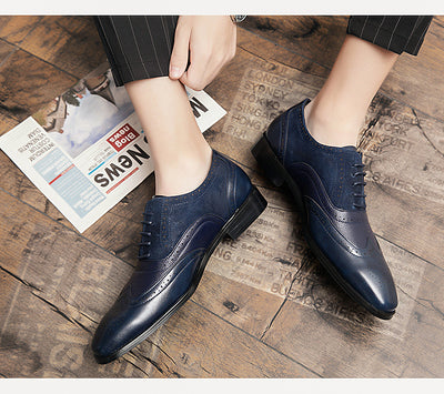 Zapatos Oxford Británicos de Cuero para Hombre - Punta Afilada - Image 13