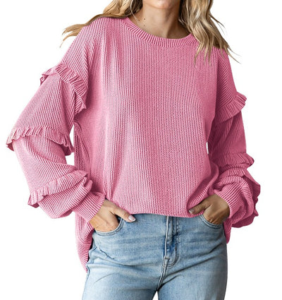 Blusa Elegante con Mangas Linterna y Encaje - Image 10