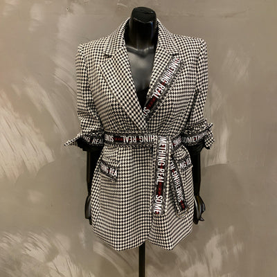 Abrigo de Lana Pata de Gallo Elegante para Mujer - Image 12