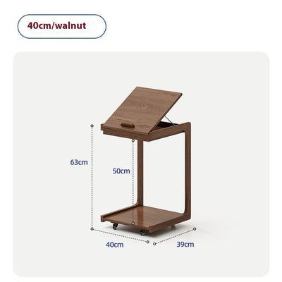Mesa Auxiliar de Madera Maciza con Almacenamiento Removible - Image 8