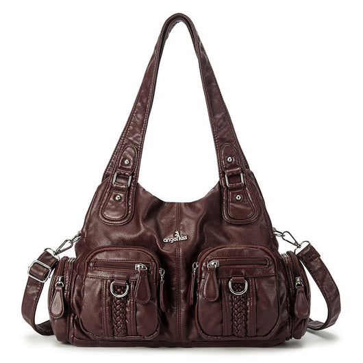 Bolsa Mensajera Casual Coreana de Color Liso - Image 36