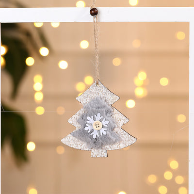 Adorno Navideño de Madera con Peluche - Colgante Decorativo - Image 13