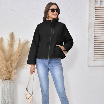Abrigo Acolchado de Algodón con Cuello de Terciopelo para Mujer - Image 8